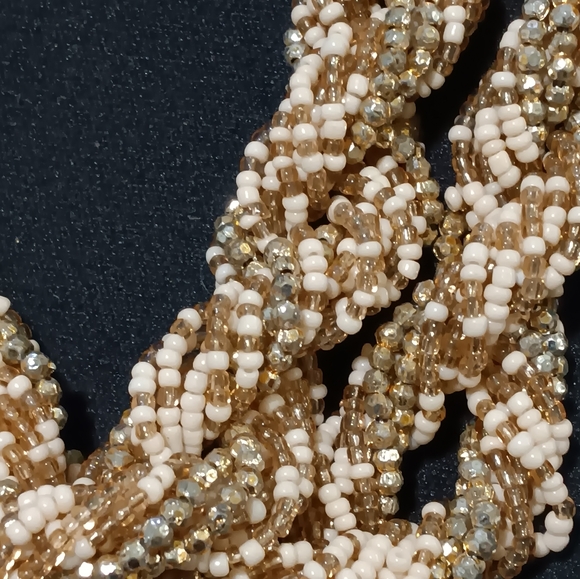 Necklace vintage twisted seed bead multi colored - Picture 4 of 5